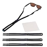Floating Sunglass Straps (3 Pack) - Adjustable Floating Eyeglass Lanyards - With Bonus Cleaning Clot