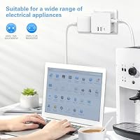 Steckdosenwürfel ohne Kabel, Steckdosenadapter mit USBC für DE/NL/ES/SE/FR, 4000W Cube Mehrfachsteckdose mit 3 USB, 3 Fach Mehrfachstecker für Steckdose mit Überspannungsschutz & Kindersicherung – Ansicht 6
