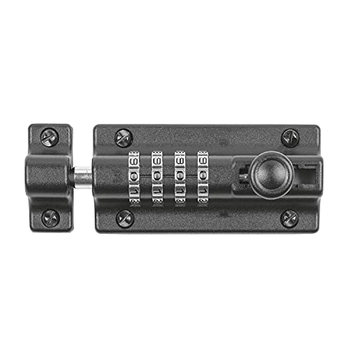 Kasp K62004D - Candado de cerrojo con combinación de bloqueo, color negro y plateado