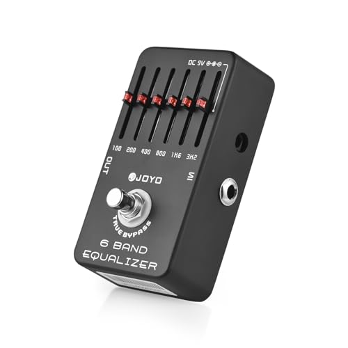6 Band Eq Guitar Pedal Equalizer Effect Pedal for Electric Guitar Effect Pedal True Bypass Dc 9V and Battery Supported 6.35Mm Input/Output Interface Black