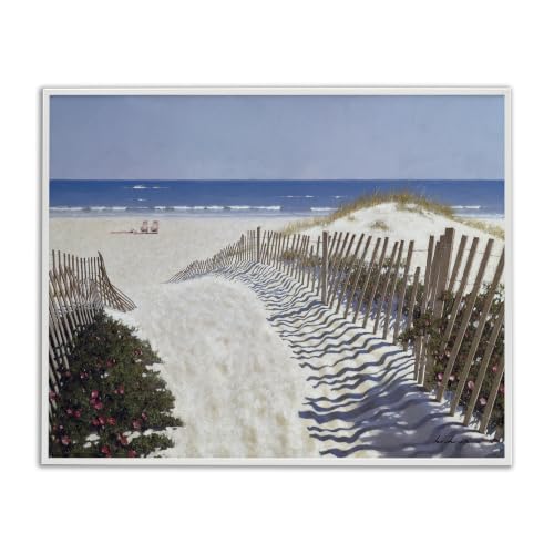 Fenced Pathway to Beach Coastline, 11 x 14 Inch Framed Giclée Print