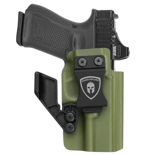 WARRIORLAND IWB Kydex Holster, Compatible with Glock 19 Gen 3-5 & G23/32 Gen 3-4 & G19X/44/45 & Listed Model' MOS Version, Inside Waistband Concealed Carry, Optic Ready w/Claw, Adj Cant, Right Hand