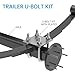 Square U-Bolt Kit for Boat Trailer Mounting Axle Leaf Springs Zinc(4 U-Bolt + 2 Plate),Heavy Duty Square U-Bolts with Nuts and Frame Plate for Trailer Automobiles Trailer (2
