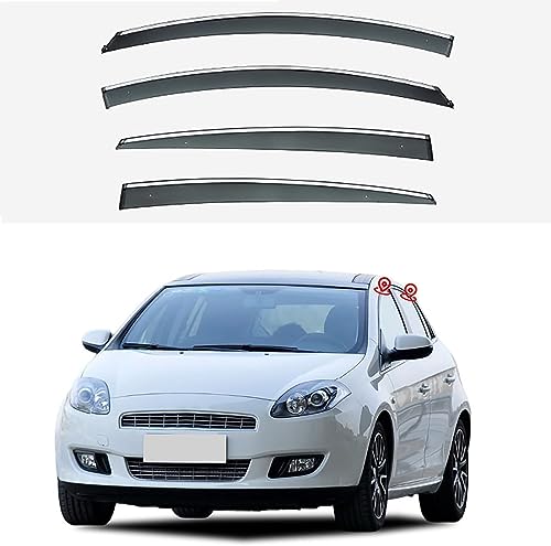 AUREIN 4 Piezas Coche Deflectores de Viento para Fiat Bravo 2007-2016, Derivabrisas de Aire Cortavientos Protector Ventanas Laterales