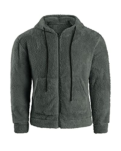 Gemijacka Teddy Fleece Sweatjacke Herren Kapuzenpullover mit...