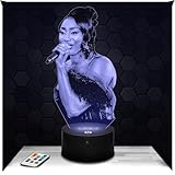 Lampephoto.fr - Lampe 3D Aya Nakamura Chanteuse, Veilleuse Tactile Led, Effet Hologramme 3D, Id�e Cadeau No�l Anniversaire Homme Femme, Objet d�coration chambre