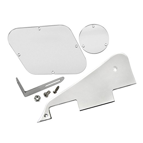 IKN Set di battipenna LP/piastra di controllo/coperchio selettore/staffa cromata/viti di montaggio per chitarra Epiphone Les Paul standard, specchio argento