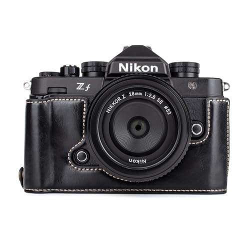 MUZIRI KINOKOO Z f Zf Case, PU Leather Protective Case Compatible for Z f/Zf Camera - with Hand Grip and Opening Bottom Design - Black