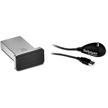 Kensington Fingerprint Key for Windows Hello & StarTech 5ft USB Extension Cable, Black