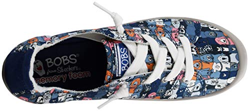 Skechers Bobs Women's Beach Bingo-Dog House Party Sneaker Navy/Multi 8.5 Wide #TOP4