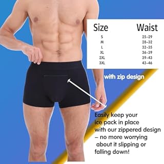 liuun Vasectomy Underwear, Jock Straps For Men Vasectomy Post Vasectomy Underwear Scrotal Support Briefs With Two Customized Gel Packs For Testicle Support And Pain Relief Black, X-Large