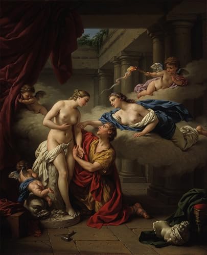 Affiche toile Pygmalion et Galatée décoration bureau tableau Louis Jean François Lagrenée