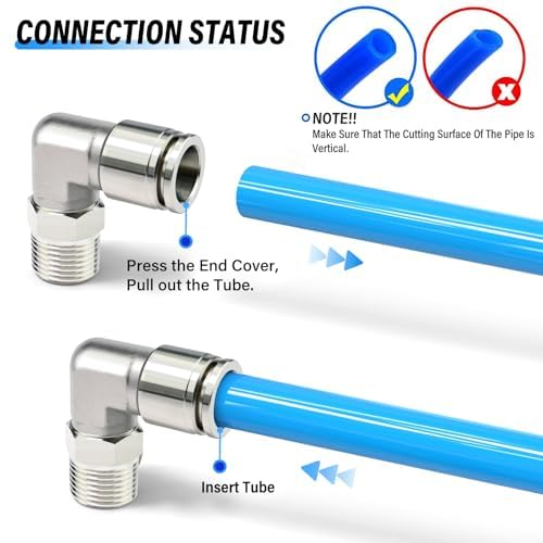 Accesorios de empuje neumáticos tipo codo de 6 mm con rosca BSP de 1/4 5