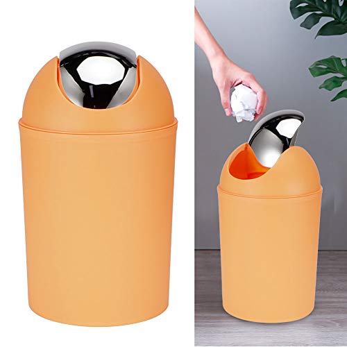 Pequeño cesto de basura con tapa plástico para baño miniatura 5