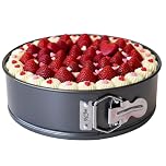 RHOLET Cake Tin 8 Inch for Baking, 20cm Springform Baking Tin for Cheesecake, Non-Stick Deep Round Cake Pans, Bakeware, Unique Design-Oven Safe, Home and Kitchen