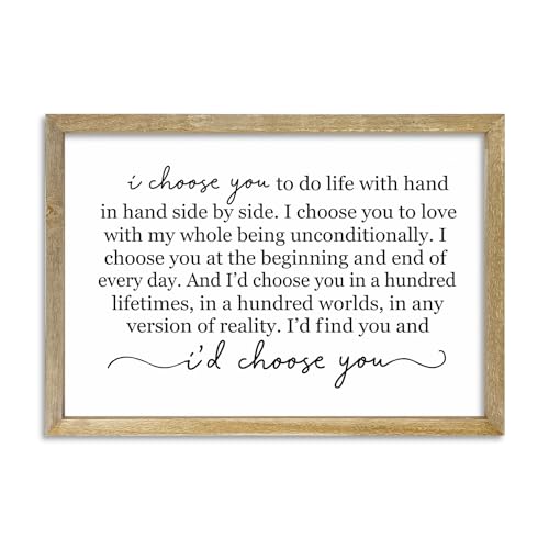 LuZhiQiang I Choose You To Do Life Sign Wall Decor 16X11 Inch Wood