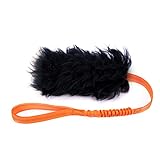 HOWGO Dog Rope Toy,Dog Bungee Chaser Toy 100% Sheepskin,Sheep Smell Tug Toy for All Breeds(Orange, L