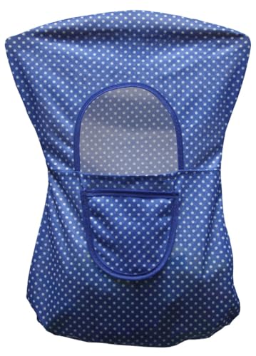 Schuerzenfabrik Klammerschürze Klammerkleid Dederon Klammer Ostalgie, Farbe:Blau weiße Punkte