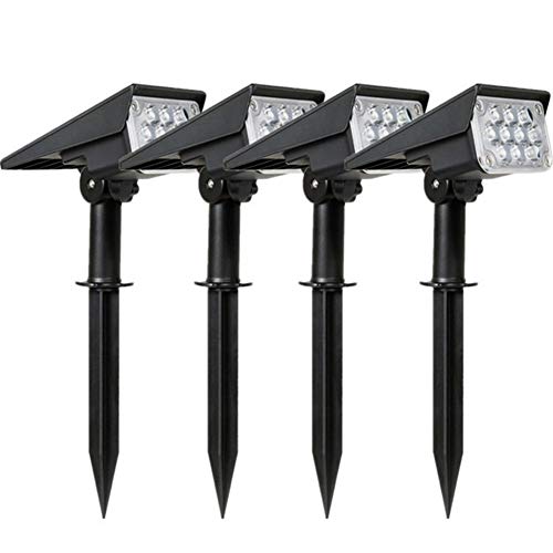 Lampe solaire extérieure IP65 avec 4 spots muraux réglables 6000K pour l'éclairage de jardin