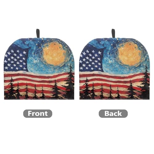 Image of Stars and Stripes Tea Cosy for Teapot Washable Starry SkyTea Pot Cozy for Keeping Warm America250 Kettle Cover for Halloween Day Party Gifts,Dust Proof Breakfast Tea Pot Cover