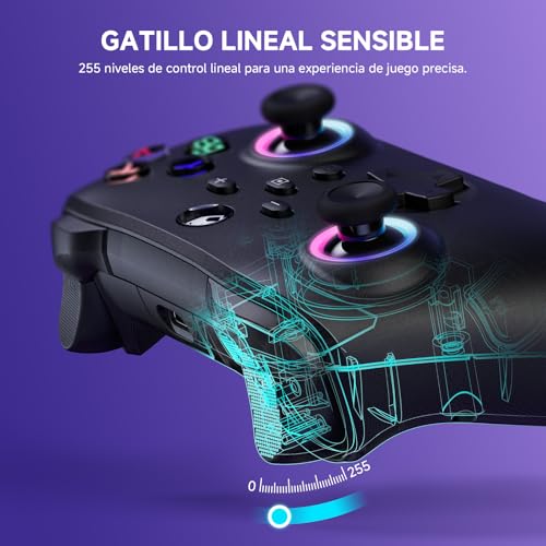 UPGRADE Mando para Switch/ Switch 2, Mando Inalámbrico con Gatillos de Recorrido, Batería 1000mAh, LED RGB/Gyro Axis/Turbo/Vibración/ Botones Programables, Mando Pro para Switch/PC/Android/iOS - imagen 2