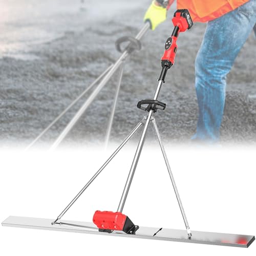 Hydravex Chape éLectrique pour Le Traitement du BéTon, Chape De Surface en BéTon De 6000 TR/Min avec Grattoir en Acier Inoxydable, Moteur Vibrant De Finition De Ciment,2battery-1.5m