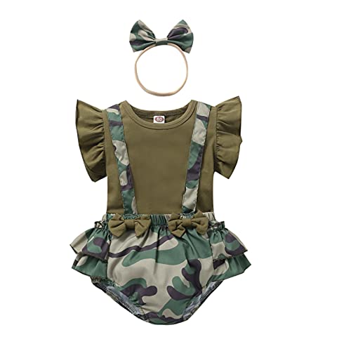 YIRONGWANG Newborn Baby Girls Clothes Romper Shorts Set Summer Bodysuit Jumpsuit 0-18M 3pcs