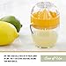 Trudeau Lemon Squeezer with Integrated Strainer – Compact Citrus Juicer with 1/2 Cup Capacity, Calibrated Container & Pouring Spout – BPA-Free & Dishwasher Safe – Original Trudeau Design
