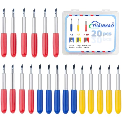 THANMAO 20 Pcs Replacement Blades Compatible with Explore Air 2/Air 3/Explore 4/Maker/Maker 3/Maker 4 Cutting Machines5 Fine-Point Blades 10 Standard Blades and 5 Deep Cutting Blades