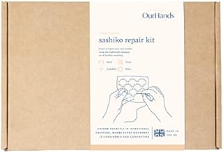 Sashiko Repair Kit by OurHands - Zero Waste Sustainable Fashion Set to Repair and Embellish Your Fabrics Using The Traditional Japanese Art of Visible Mending
