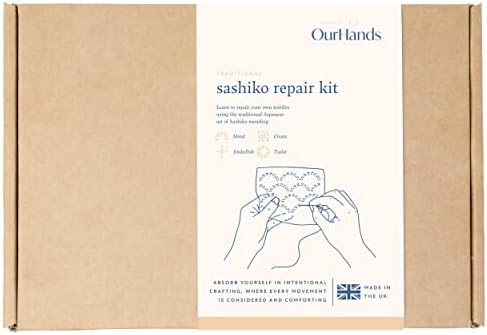OurHands Sashiko Repair Kit Repair and Embellish Your Fabrics Using The Traditional Japanese Art of sashiko Mending