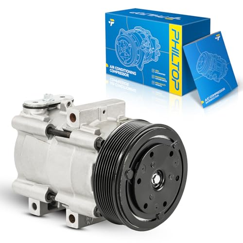 Image of PHILTOP 58152 AC Compressor with Clutch, Fit for Ford F-150 1997-2002 4.6L /5.4L, F-250 /F-350 Super Duty 1999-2001 6.8L /6.0T /5.4L, F-250 1997-1999, Excursion 2003-2005 6.0T