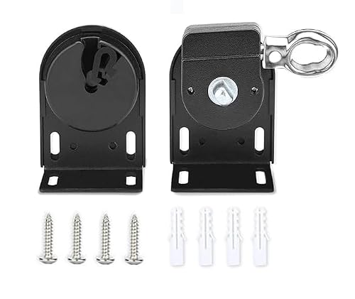 Medduw Sunshade Replacement Parts, Upgraded Roller Blind mounting Bracket, Cordless Crank kit, Suitable for Coolaroo External sunshades and Outdoor Blinds. (Black, Cordless Bracket)