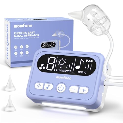 MOMFANN Nasal Aspirator for Baby, Electric Nasal Aspirator for Toddler, Premium 65 kPa Adjustable 9 Levels Suction Power Includes Night Light (Purple, Standard)