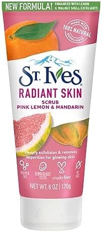 Esfoliante facial St. Ives Radiant Skin com limão rosa e laranja-mandarina, 170 g, pacote com 5