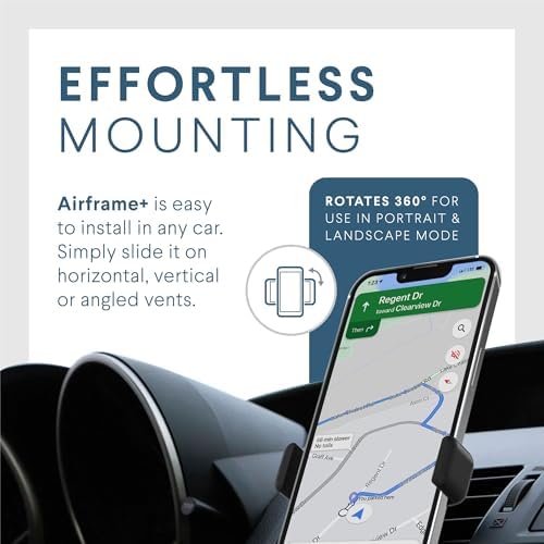 Kenu Airframe+, Air Vent Car Phone Holder Mount, Cell Phone Stand for Car, Expandable Grip & 360 Degree Pivot, Compatible with Latest iPhones, Samsungs, Androids