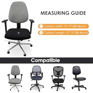 Yikko Soft Stretch Spandex Jacquard Slipcovers Corn Grain Texture Chair Slipcovers fit for OfficeDining RoomBarWedding Chair Seat Cushions Washable Removable Home Decor 1 Black