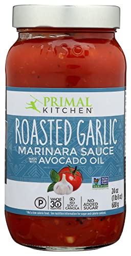 Primal Kitchen Roasted Garlic Marinara Sauce, Non GMO, 24 Ounces (Pack Of 6)