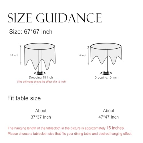 ISAENNE Designer Vintage Linen Elegant Round Tablecloth,Chinoiserie Floral Indoor Table Cloth,Wrinkle Resistant Decor Table Cover for Dining Thanksgiving Kitchen,Diameter 67"-Segerman B