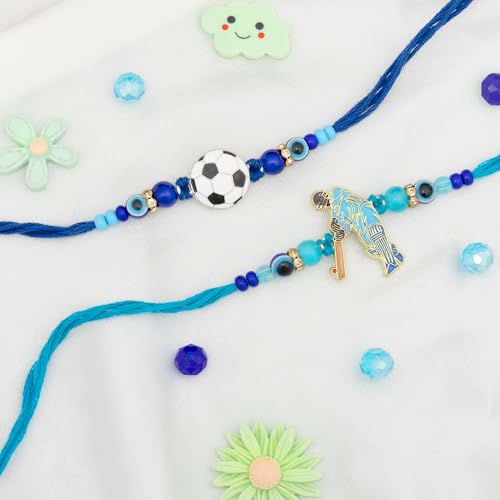 Image of To The Nines Kids Rakhi For Brother with Tilak Material & Greeting Card - Pack of 2 Rakhi