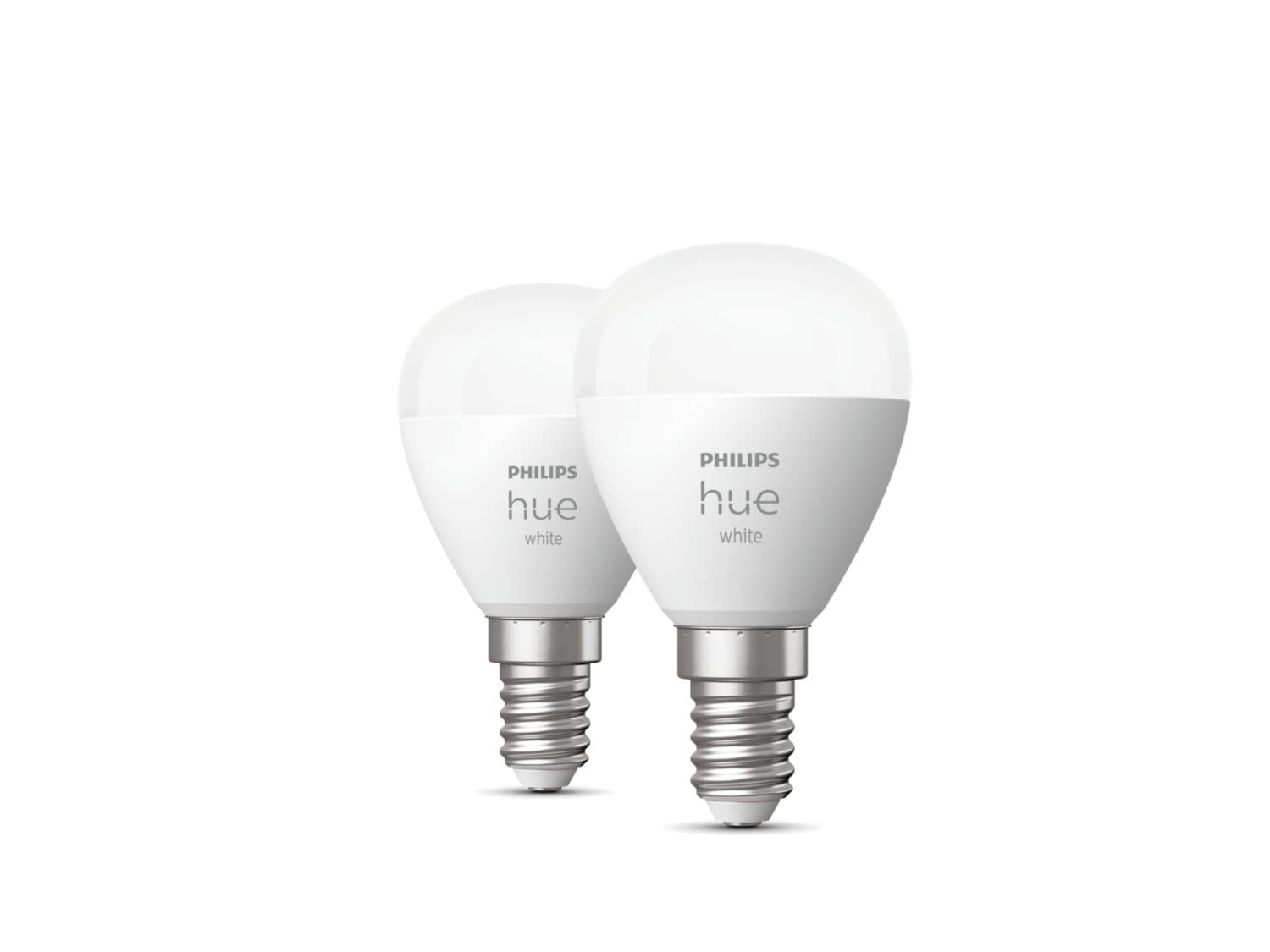 Philips Hue White Luster, Lampadina Sferica Smart, Bluetooh, E14, 5.7W, Dimmerabile, Luce Bianca Calda, Bianco, confezione da 4
