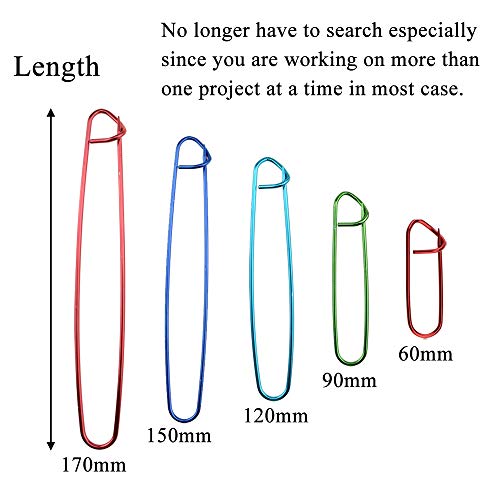 HAHIYO Hahiyo Needles Stitch Holders Set Sturdy Aluminum Mixed Color Safety Pin Cable Knitting Bent Weaving Needle Hooks 11 Pieces for Sweaters Socks Yarn Sewing Crochet Embroidery - Thumbnail 2