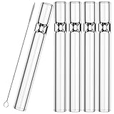 HONKID 5-Piece Borosilicate Glass Tubes for Blowing, Lab, DIY, and Industrial Use, 4 Inch (10 cm) Long,1.5mm Wall Thickness, Fire-Polished Ends, High Heat Resistance, Acid and Alkali Resistant