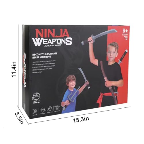 Liberty Imports Ninja Warrior Toy Weapons Role Playset - Kids Pretend Play Dress Up Costume Accessories Set for Children