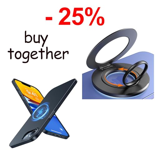 Magnetic Case & Magnetic Phone Grip Ring Holder Kickstand