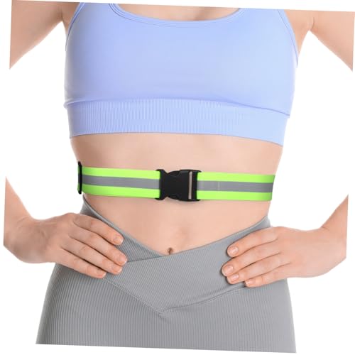 JOINPAYA Reflective Safety Belt Adjustable Elastic High Visibility Gear for Cycling Walking Riding Reflectivity Fluorescent Green for Night Use Outdoor Activities