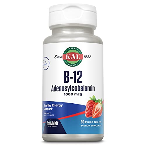 KAL Vitamin B12 Adenosylcobalamin 1000 mcg 90 ActiveMelt Micro Tablets