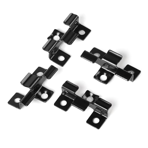 SUPAWAY 100 Stück WPC Fliesen Clips Klammer 7,5 mm Dielen Befestigungsclips Edelstahl-Verbund-Clips für Montage von Terrassendielen, Klemmbereich 7,5mm, Schwarz