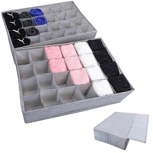 Simple Joy PAX 50 Organizer f. I K E A Kleiderschrank; Stabiler Boden; Schubladen Ordnungssystem für Socken, BH, Unterwäsche; Stoffboxen 2er Set