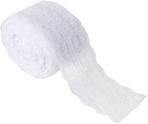 4.5Cm X 46M Rouleau de Ruban, Ruban en Dentelle Vintage pour Déco Divers Objet Mariage Baptême Personnaliser Votre Articles Ménagers - Blanc Cover